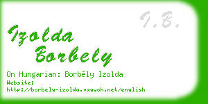 izolda borbely business card