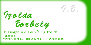 izolda borbely business card